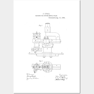 Machine for cutting metal oval Vintage Patent Hand Drawing Posters and Art